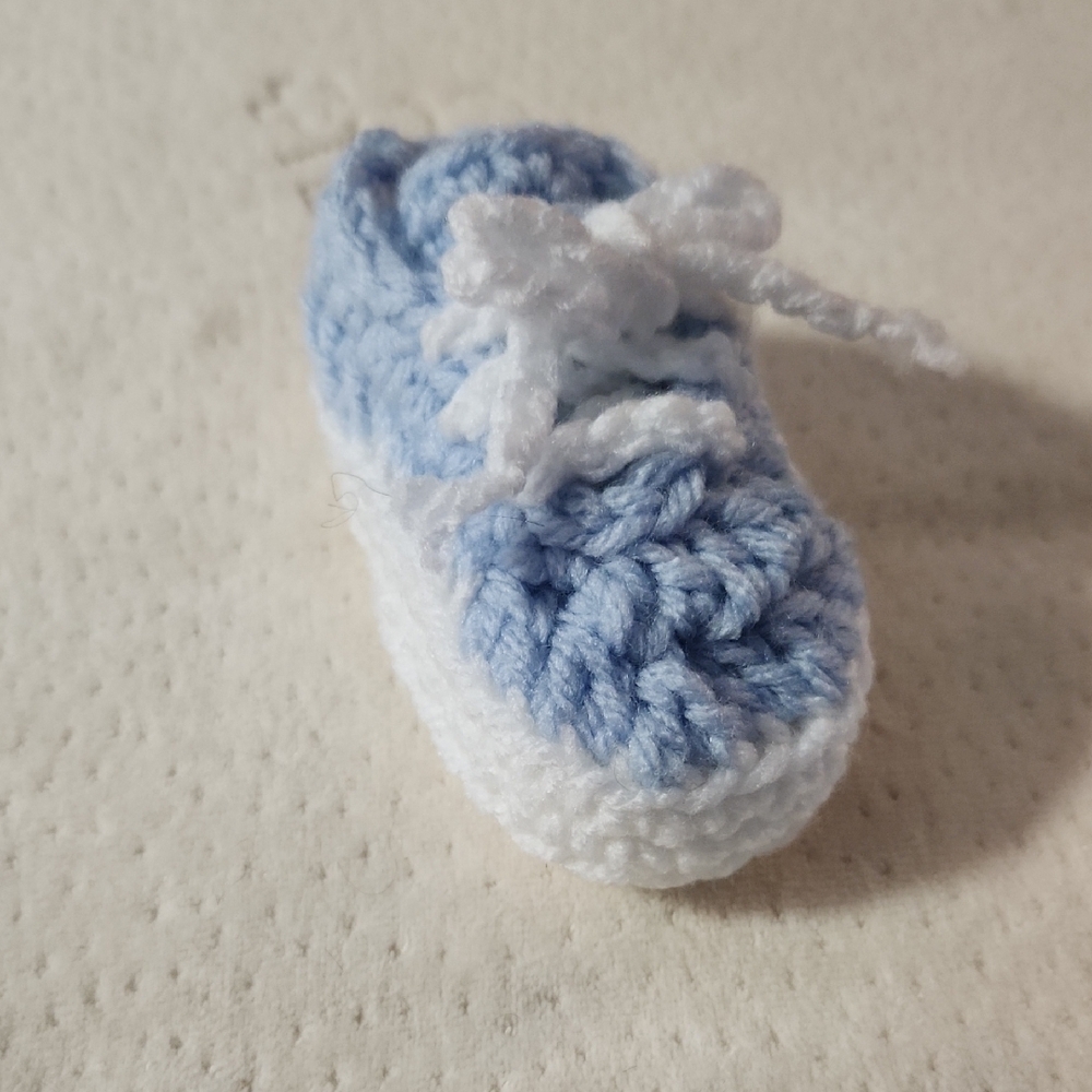 Handmade Blue and White Kids Shoe